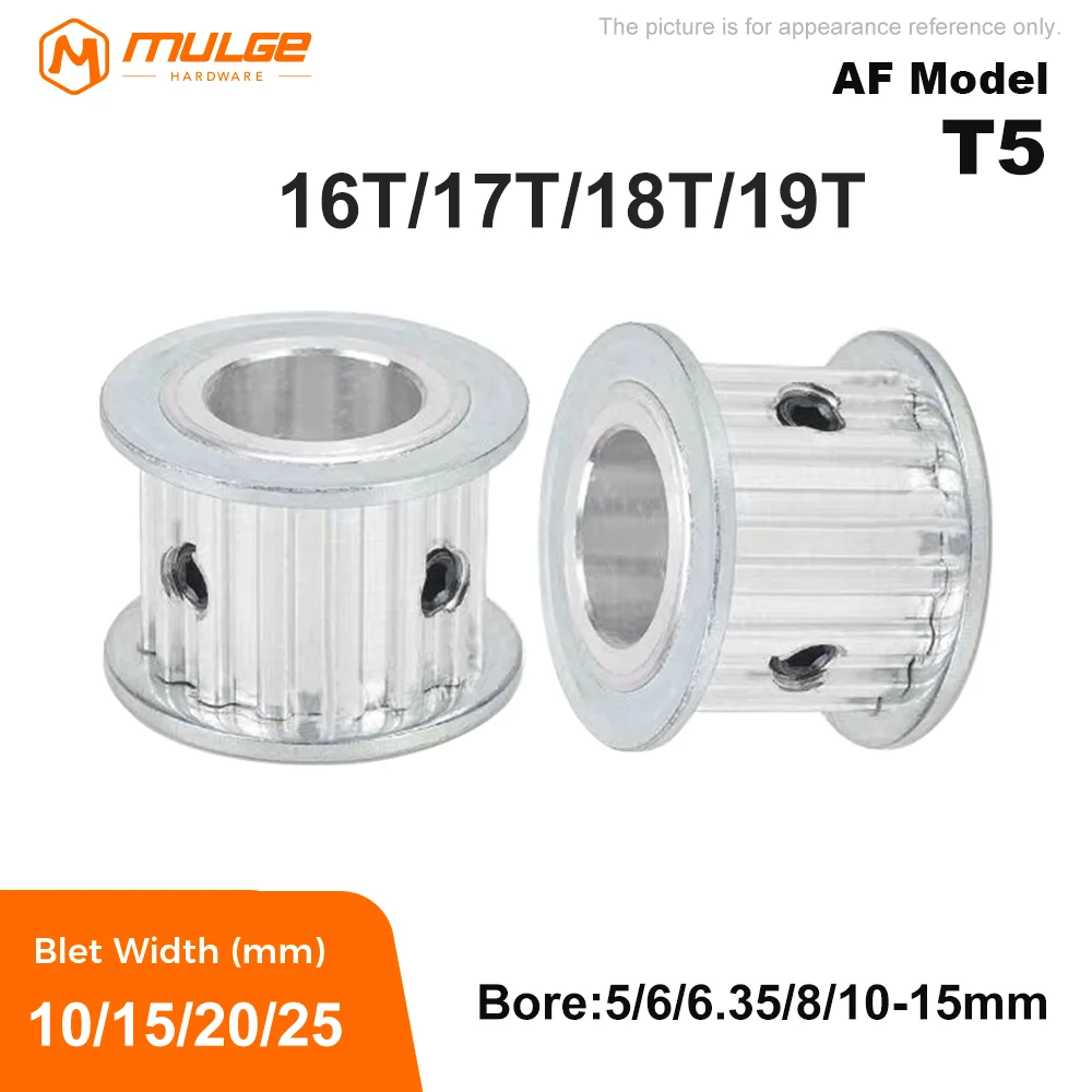 Timing Pulley T5-16T/17T/18T/19T Bore 5mm-15mm Alloy Wheels Teeth Pitch 5mm Match With T5 Width 10/15/20/25mm Timing Belt