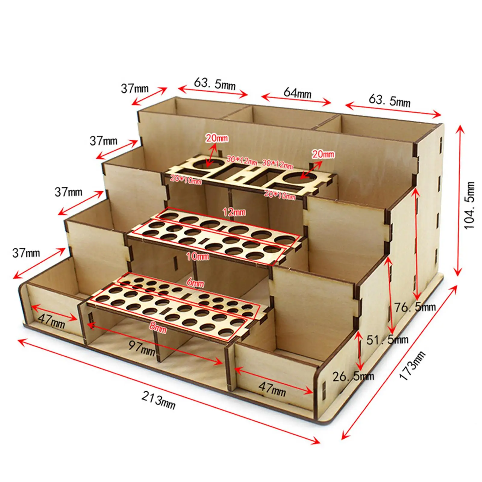 Wooden Model Paint Rack Stand Painting Station for Miniature Paint Set