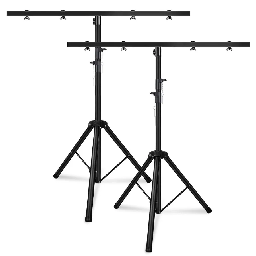 

5 Core DJ Light Stand Height Adjustable 39100 Heavy Duty Tripod Stage Lights Stands w Light T Bar