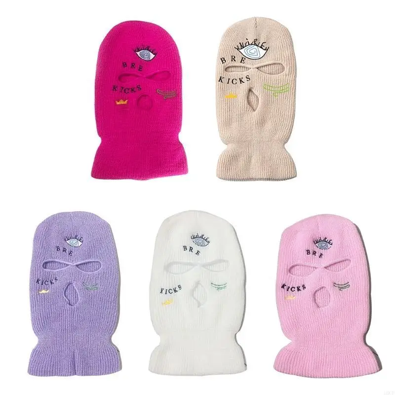 3 Hole Balaclava Warm Knit Full Face Mask Creative for Hiking Mountain Climb