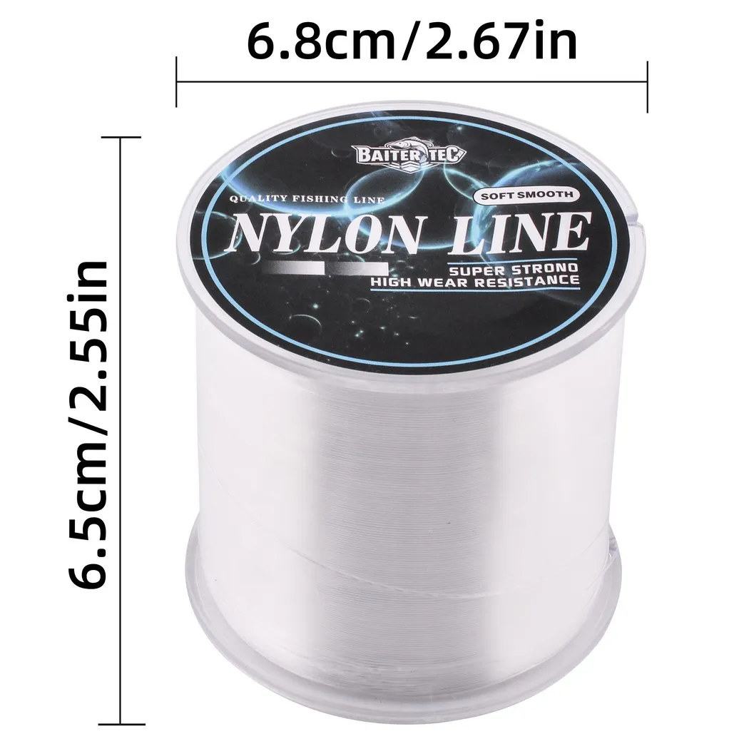 Línea de pesca de nailon transparente de 500M hecha de Material japonés monofilamento de línea fuerte para accesorios de pesca de perca y carpa