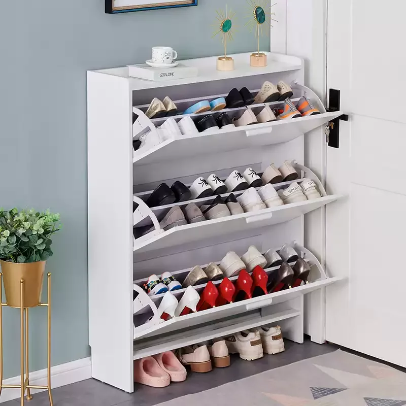 Ultra thin shoe cabinet  household door economy simple modern storage cabinet narrow large capacity flip bucket small shoe rack image 6