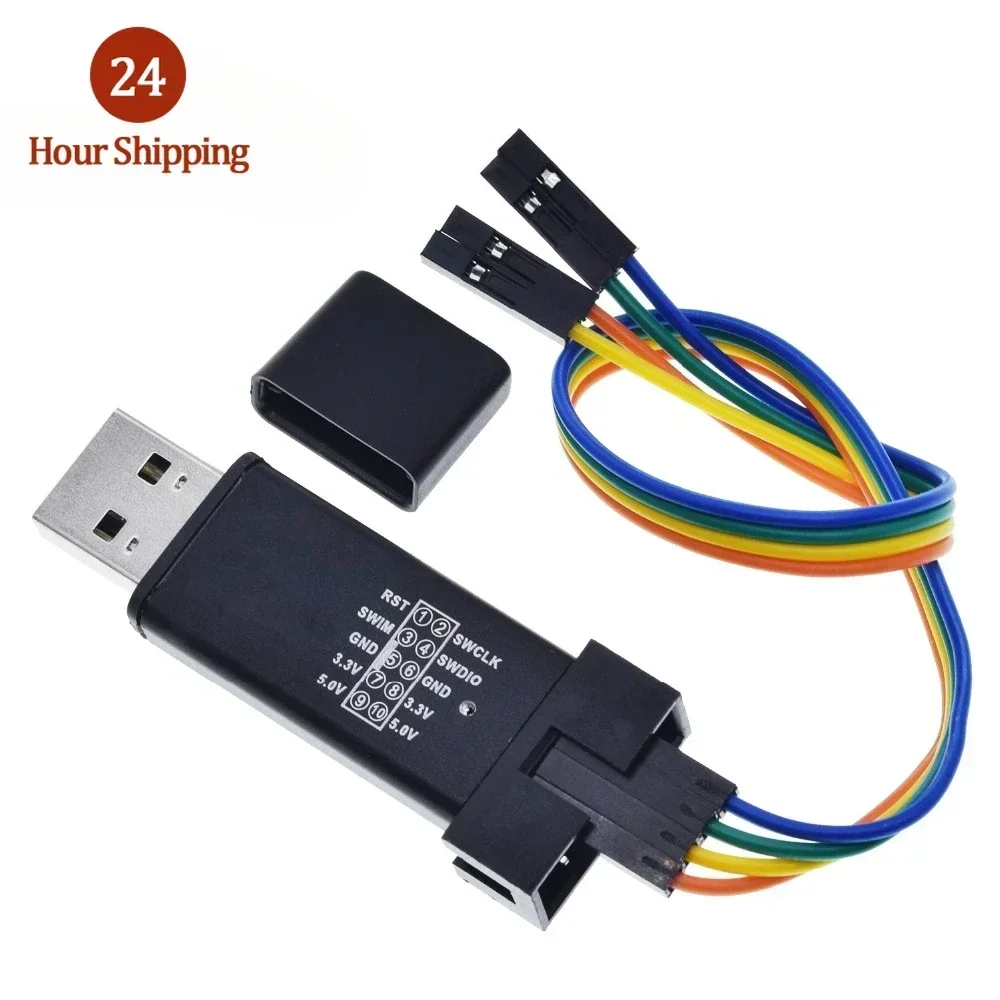 

1Set ST LINK Stlink ST-Link V2 Mini STM8 STM32 Simulator Download Programmer Programming With Cover DuPont Cable ST Link V2