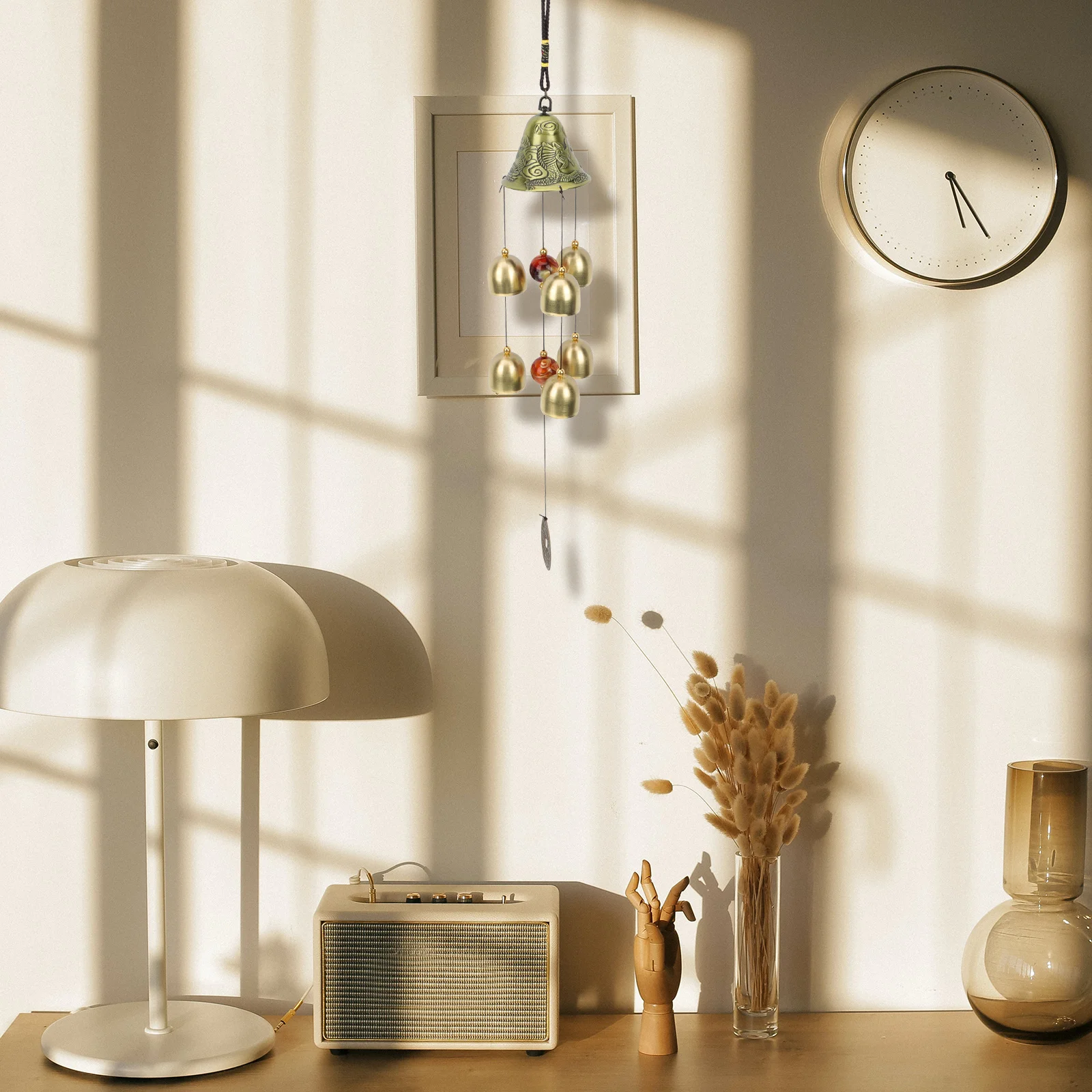 

Vintage Style Metal Wind Chime Copper Zinc Alloy Outdoor Garden Home Decor Pendant Strong Realistic Design Yard Balcony