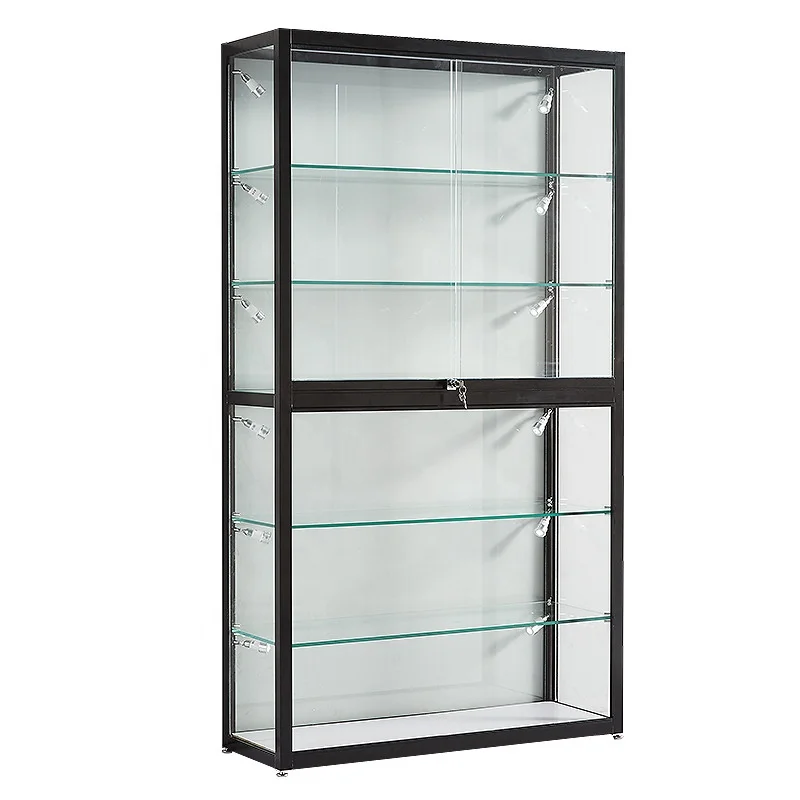 custom.Boutique Retail Store Furniture Glass Display Cabinet with LED Light Cheap Display Showcases with Lock