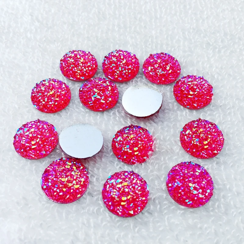 30pcs 14 millimetri di Pietra/Minerale Superficie Rotonda Della Resina di Flatback Cabochon del Mestiere di DIY Accessori di Strass button-A75