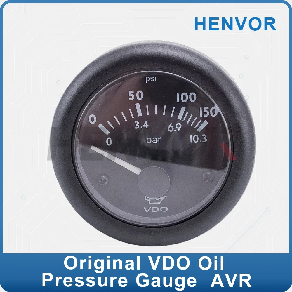 

VDO Oil Pressure Meter 12V 24V for Diesel Generator Engine Compatible with VDO Sensors