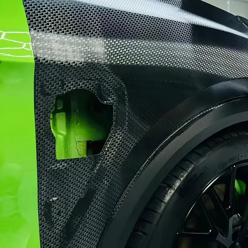 قسط PET ألياف الكربون الفينيل التفاف فيلم الذاتي لاصق نمط الطائرات صائق لتغليف السيارة احباط