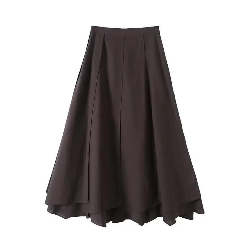 

Women's Half Skirt Irregular Design Skirt Solid Color Long Style Temperament Summer New Half Skirt