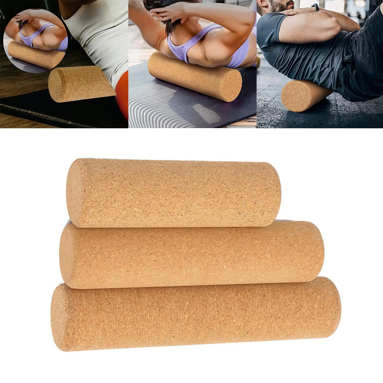 Cork Yoga Pillar Column Fitness Massage Roller for Balance Workout Stretching