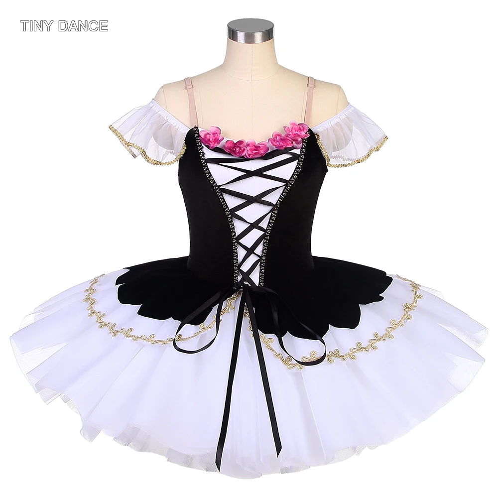 

Classical Ballet Dance Tutu Black Velvet Bodice Puffy Tutus Leotard Dress Adult Girls Ballerina Dance Costumes 22547