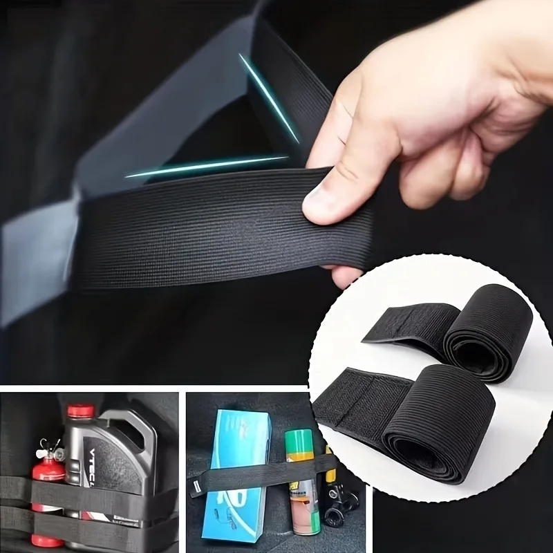 

Car Trunk Storage Fixing Belt Magic Tape Strap Auto Interior Organizer Holder Vehicle Cargo Arrangement Practical Car Accessory