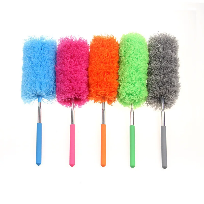 Cross-Border New Telescopic Dust Duster Household Bendable Mini Fiber Dust Duster Dust Sweeping Feather Duster