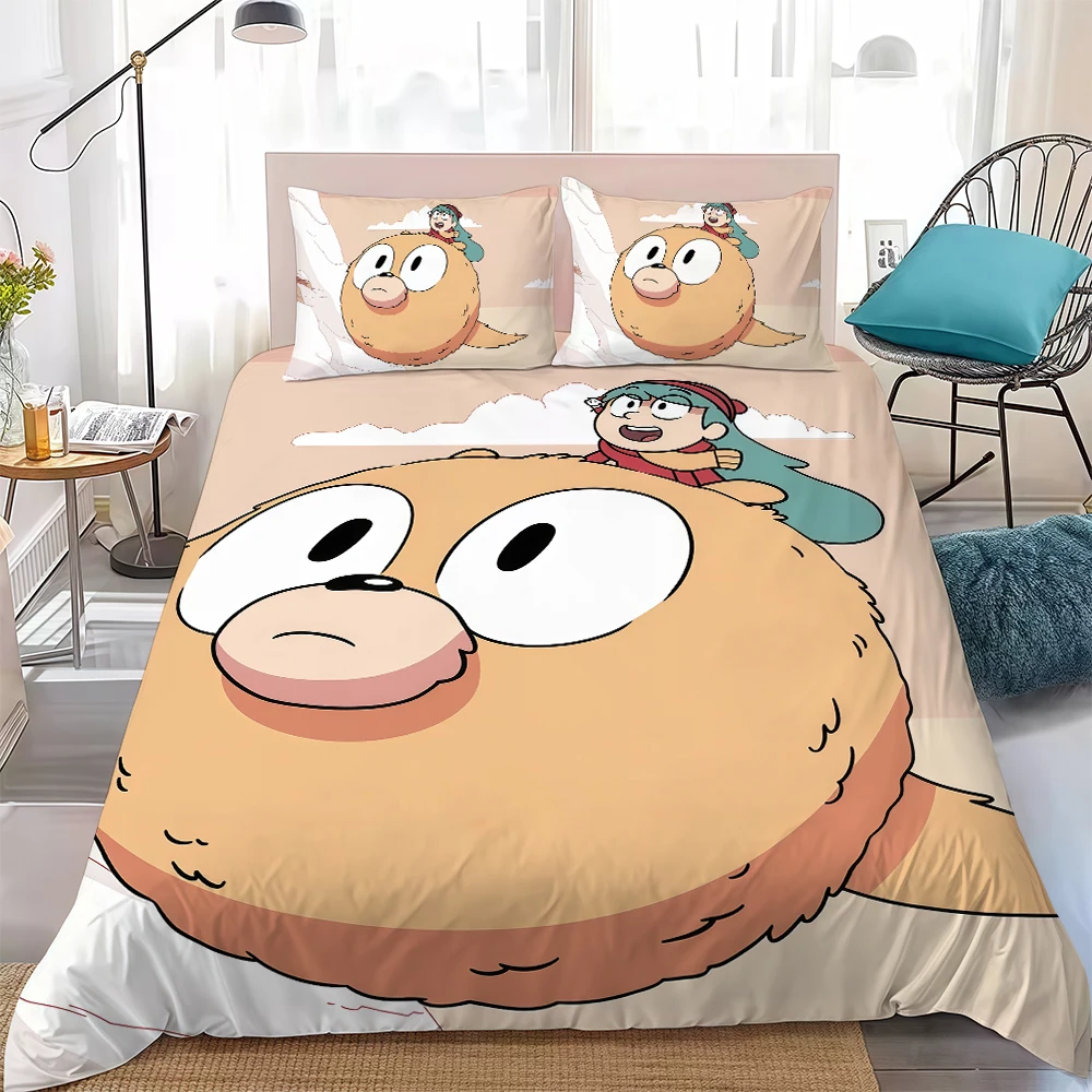 H-Hilda Cartoon Duvet Cover Set Home Style Bedding Soft Laundry Cotton Bed 3 Piece Set Student Dormitory Gift