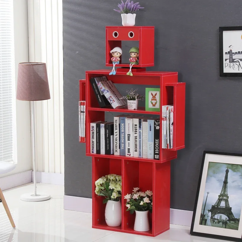 Children's Bookshelf Bookcase Magazine Toy Storage Decorative Shelf Library Student Kindergarten Creative Robot image 2