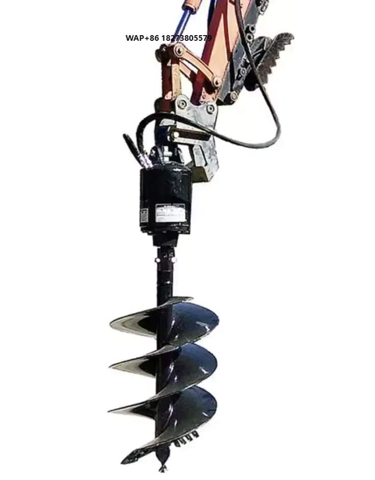 Hydraulic Excavator Attachment Earth Auger Drill with Motor Gearbox Gear CE ISO Certified for 1-45 Ton Excavators