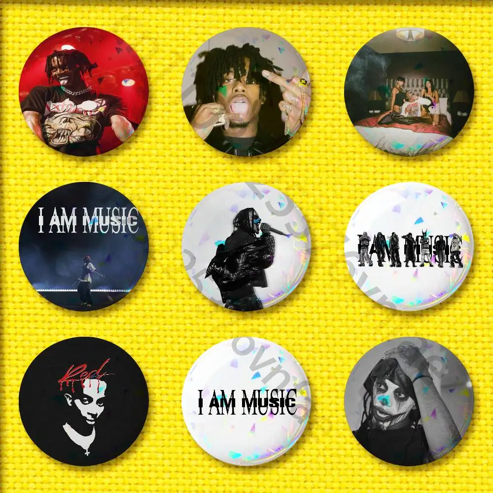 P-Playboi C-Carti Music Whole Lotta Red Badge 44mm 32mm 58mm 25mm 75mm Round Pin Brooch Adornment Souvenir Cosplay Gift Backpack
