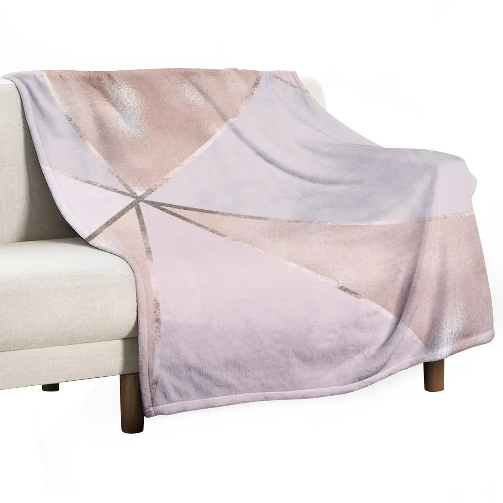 

Blush Glamour Girly Trend Triangle Pattern Throw Blanket christmas decoration Flannel Loose Blankets