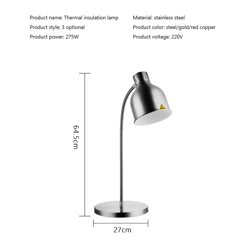 Imagem -03 - Lâmpada Elétrica do Aquecimento do Alimento Tabela da Preservação Lâmpada de Aquecimento para a Cozinha Restaurante Churrasqueira Bufê Hotel Luz do Aquecimento do Alimento 275w