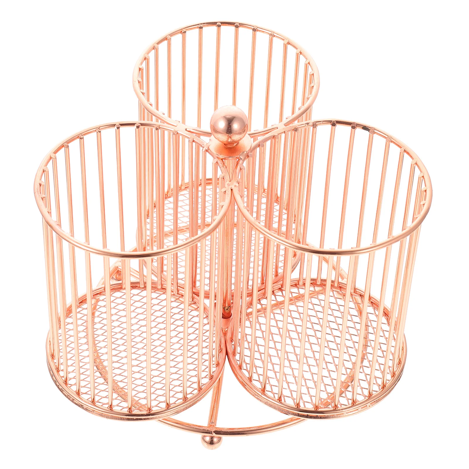 

Iron Rotatable Pen Holder Metal Desktop Stationery Organizer Makeup Brush Pot Sundries Storage Container Box