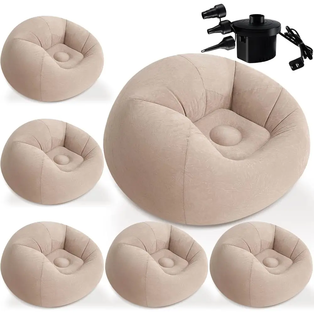 

6 Pack Iatable Bean Bag Chairs with Electric Air Pump Iatable Chairs Blow up Couch olding Portable Iatable Lazy Soa or Movie Nig