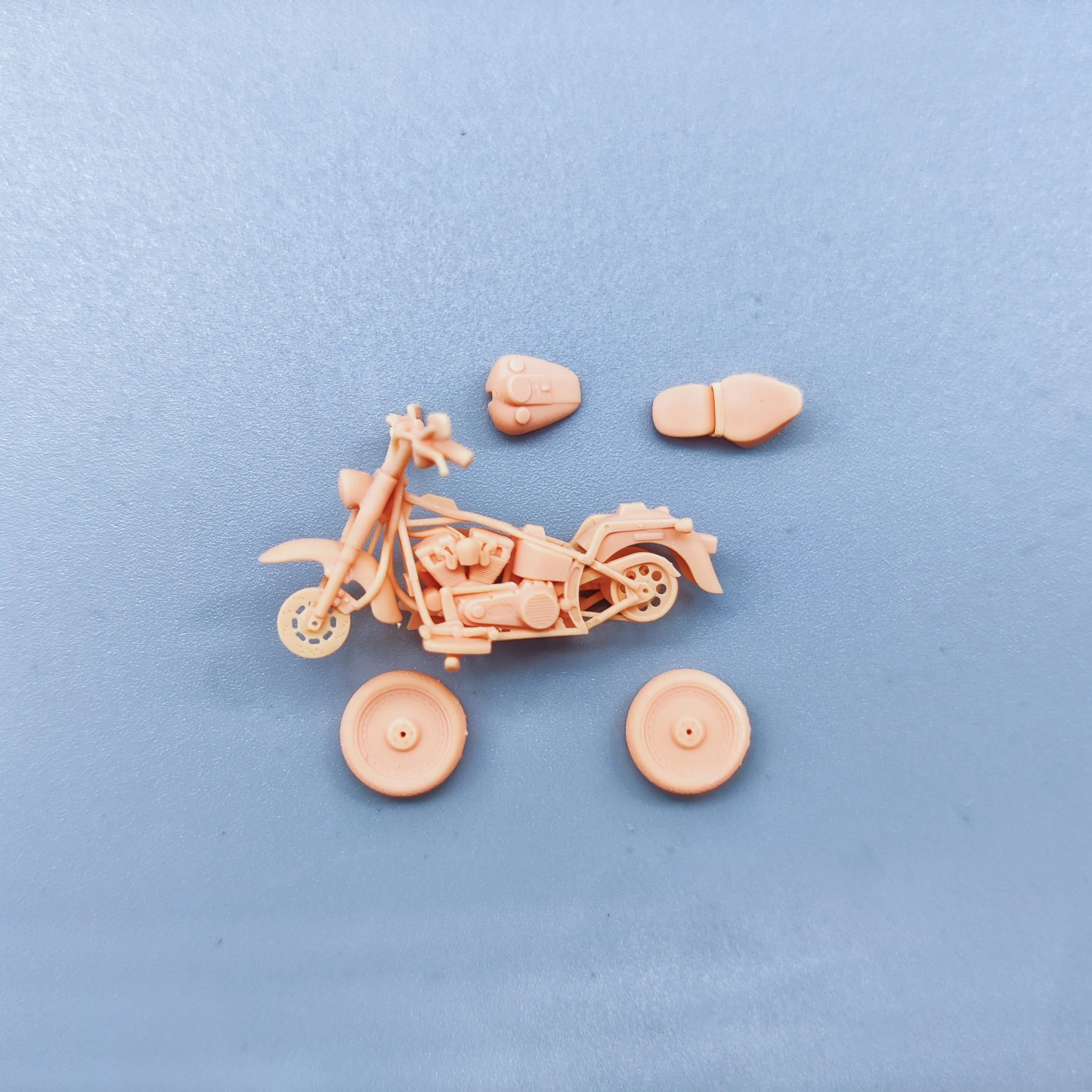 1/64 1/43 Figurines Scale Model Resin Fat Boy Motorcycle Uncolored Miniatures Diorama Hand-painted W014