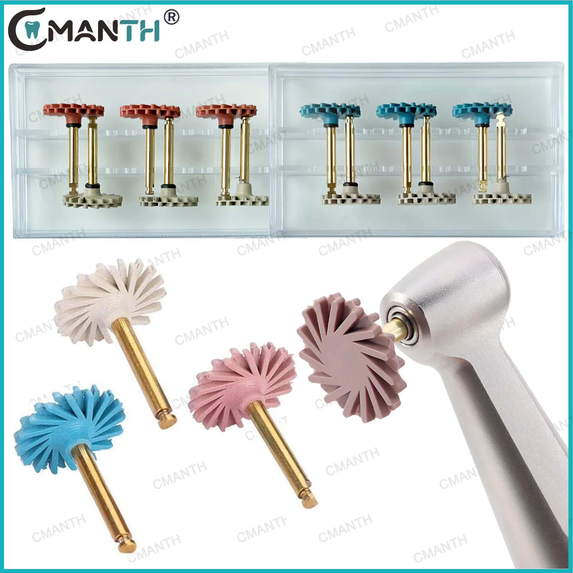 

Dental Rubber Polisher Composite Resin Diamond Impregnated 2-Step Polishing System Disc 14mm Wheel Kit 6Pcs/Box Dentistry Tool