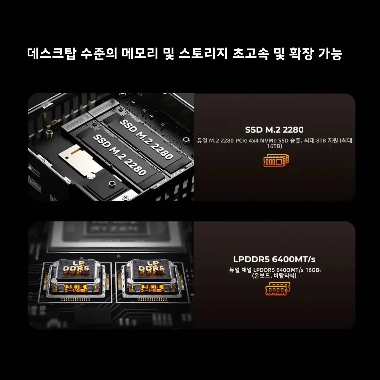 GMKtec M8 미니 PC: AMD Ryzen 5 PRO 6650H, 16GB RAM, SSD·OS 미포함, 트리플 4K 디스플레이, Wi-Fi 6E, 블루투스 5.3, USB-C, DP 지원 미니 데스크톱 썸네일 5