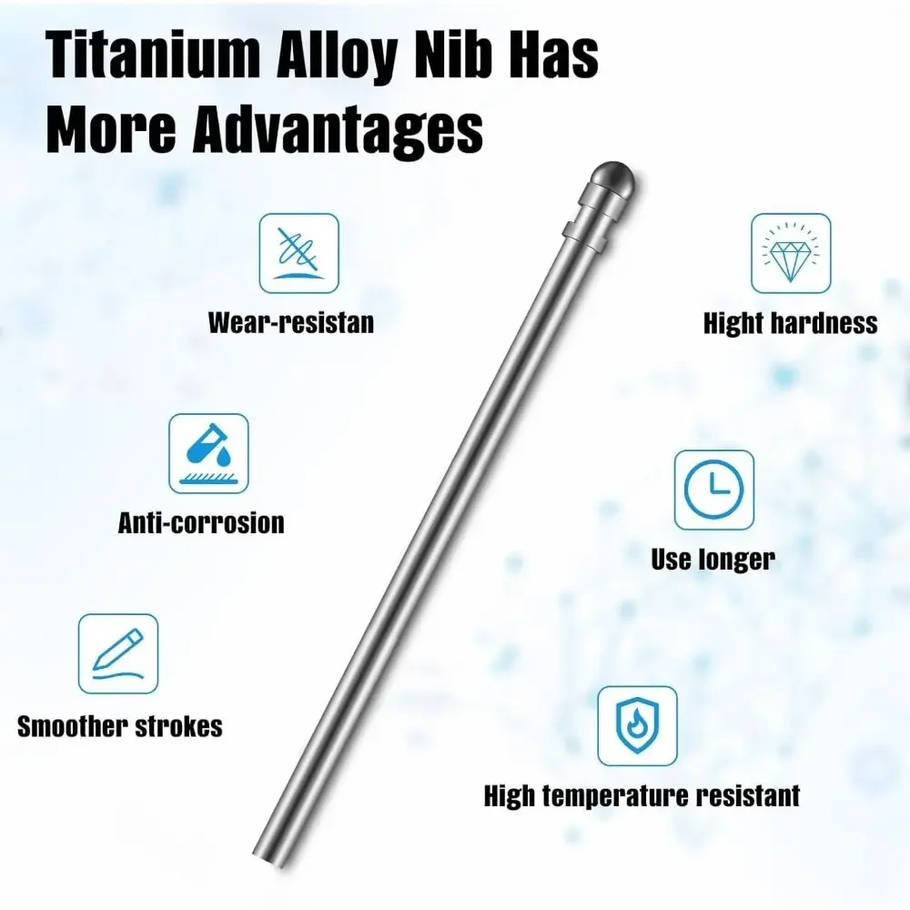 Puntas de bolígrafo de aleación de titanio, repuesto de presión 4096 con pinzas, accesorios de repuesto para Notável 2/BOOX/iReader/Lamy AL-Star
