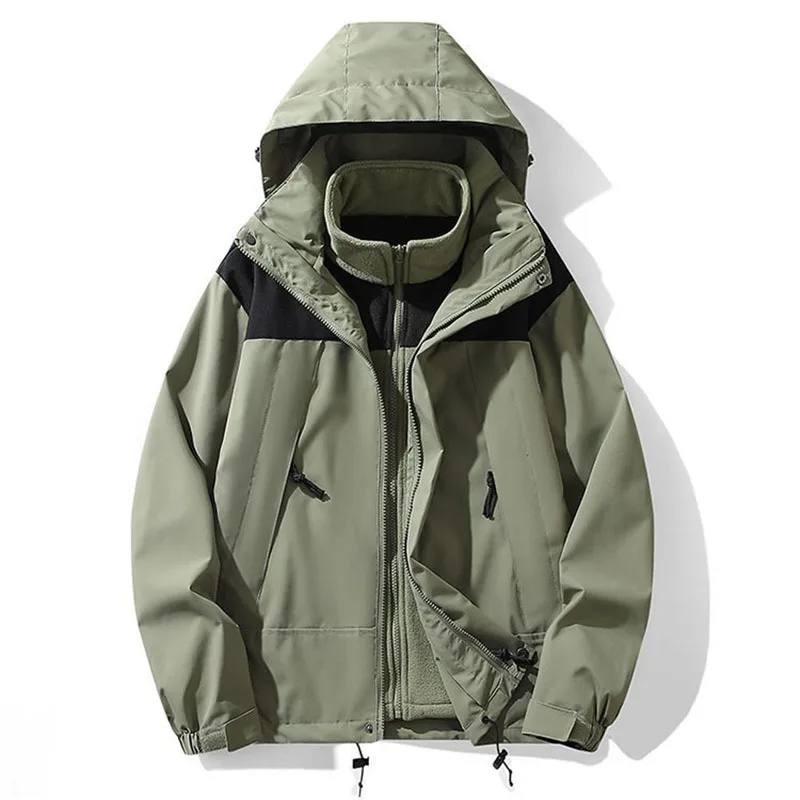 3 v 1 silná turistická bunda pro ženy, horolezectví, trekking, větrovka, venkovní sportovní bundy, podzimní zimní teplé fleecové nepromokavé kabáty - náhled 5