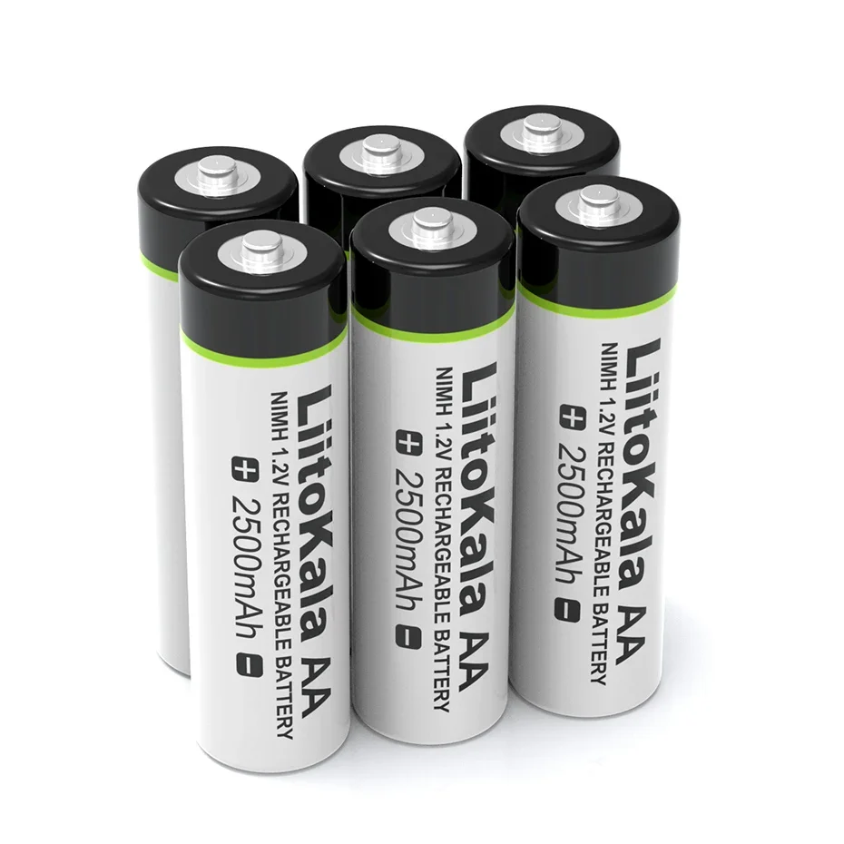 Liitokala 1.2V AA 2500mAh akumulator Ni-MH do pistoletu temperaturowego pilot zdalnego sterowania mysz zabawkowe baterie