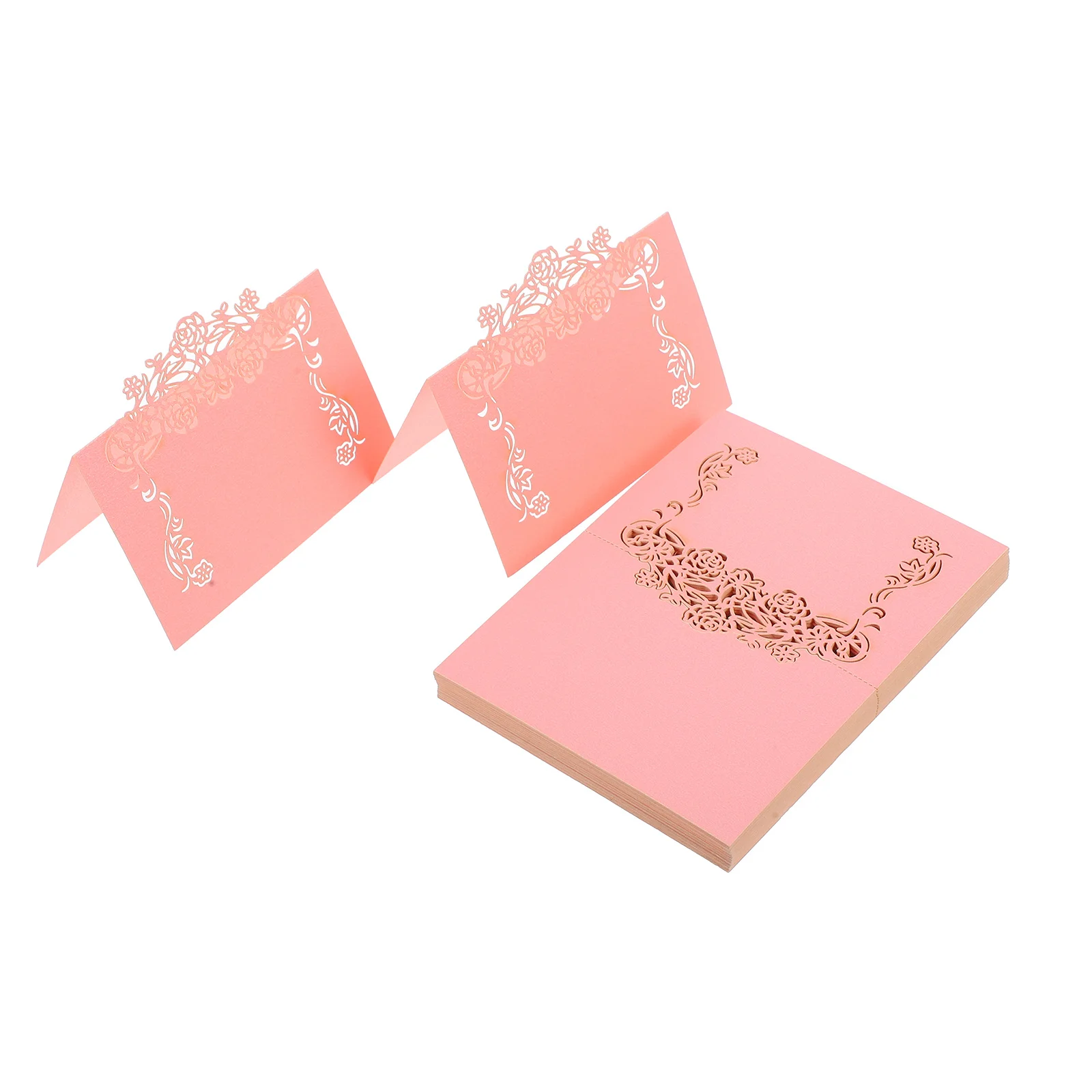 

50Pcs Seat Card Paper Place Name Wedding Pastoral Style Party Table Card Elegant Event Banquet Cafe Hotel Use Wedding Seat