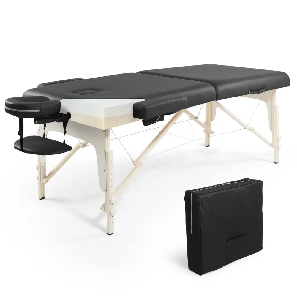 

Premium Memory Foam Massage Table, 84 Inch Foldable & Portable, Height Adjustable Spa Bed, Facial Cradle Salon Bed, Customized