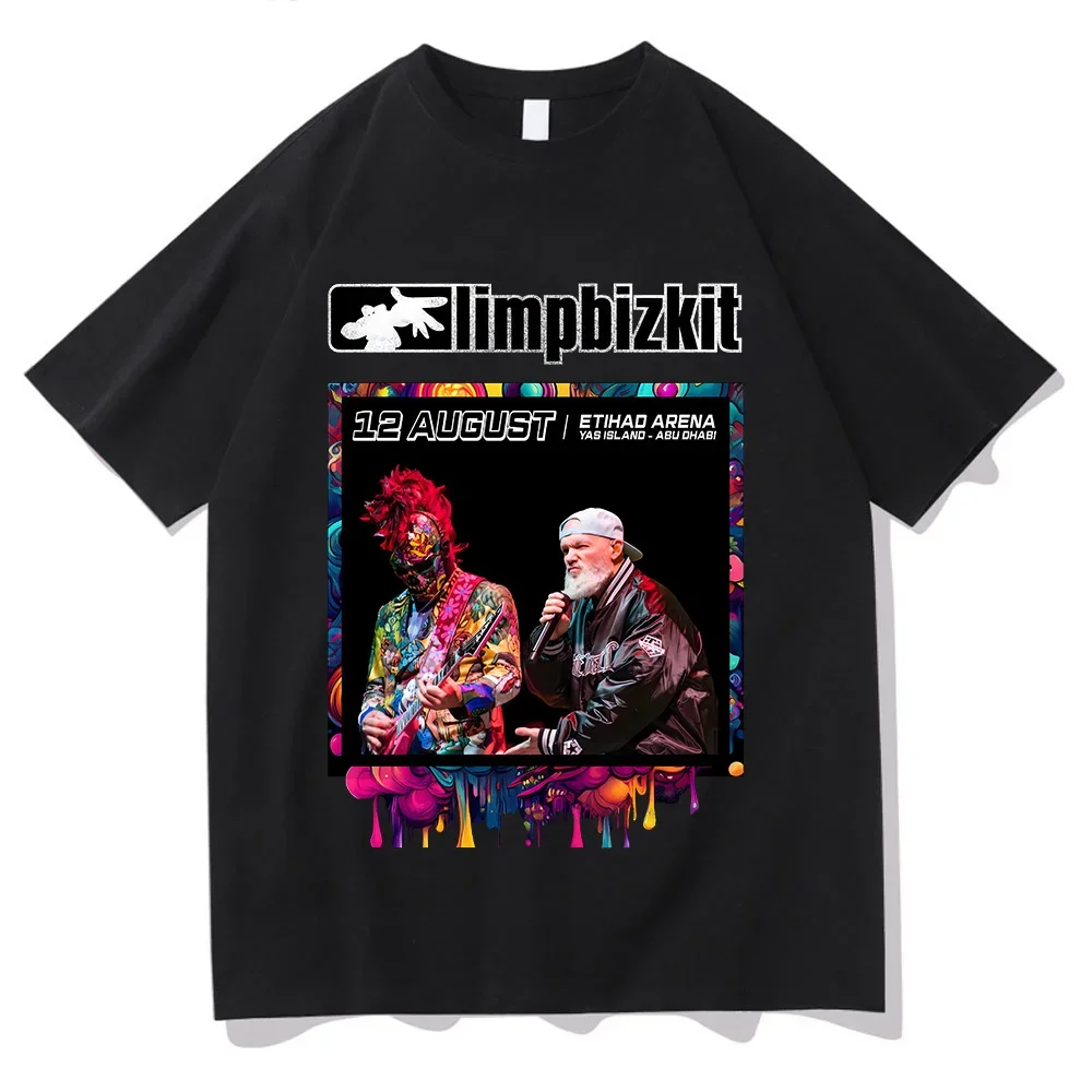 تي شيرت Limp Bizkit Big Bounce Party 2026 تي شيرت عصري عتيق ملابس الشارع الشهير قطن قصير عيد الميلاد غير رسمي للرجال والنساء ملابس هاراجوكو مسلية #2