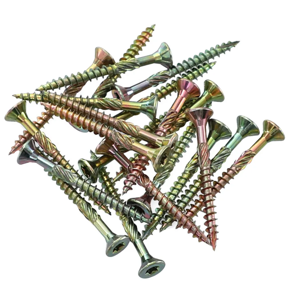 

100 шт. саморезов из высокоуглеродистой стали для дерева, для изготовления мебели, крепления деревянных ограждений и лестничных стоек на открытом воздухе