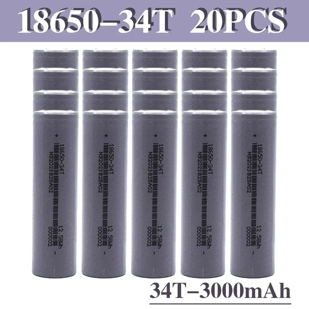 18650 34T10c1000 cycles Ion Rechargeable Battery, 3.7V, 3000mAh,Suitable for Toys, Flashlights, Power Tools and Other Equipment