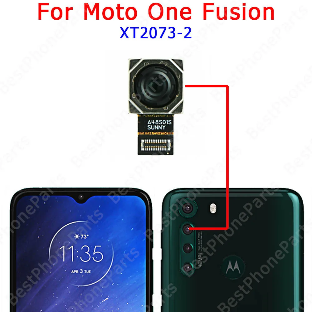 Selfie Back View Front Rear Backside Big Facing Camera Module For Motorola Moto One Action Fusion Hyper Vision