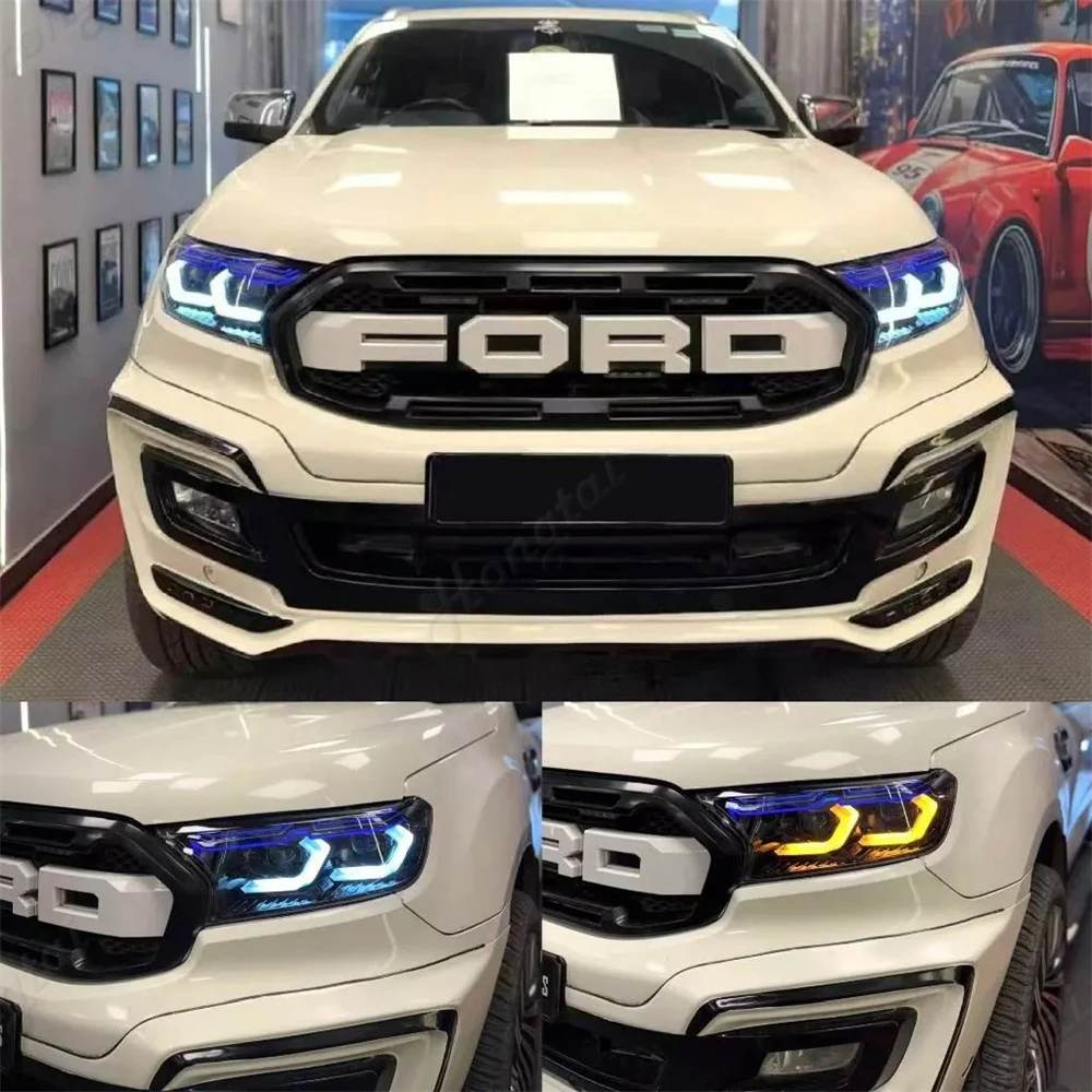 Headlight assembly For 2015-2022 ford ranger T8 Ford everest daytime running lights and lens headlights modification.