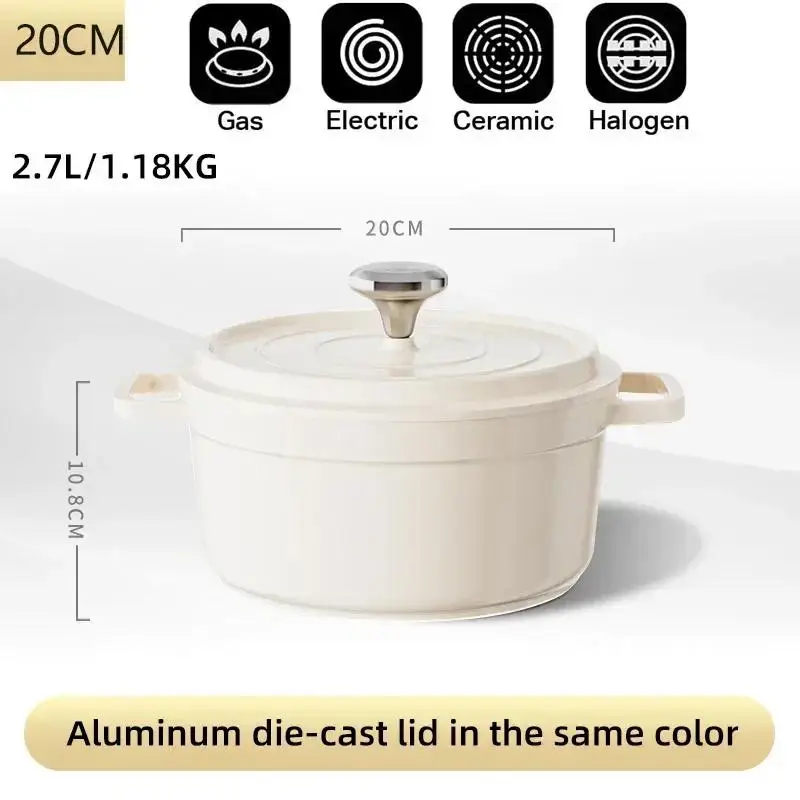 Ceramic Enamel Stock Pot With Lid Non-stick Saucepan Casserole Nonstick Toxin Free Gather Energy Heat Preservation Gas Induction