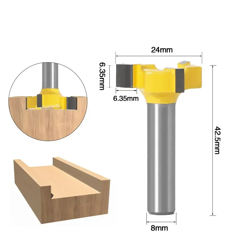 1PC 8MM Shank Milling Cutter Wood Carving Flush Trim Bit Z3 Milling Straight Edge Slotting Milling Cutter Cutting Handle Wood