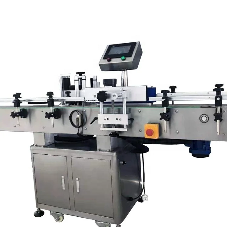 Automatic PLC Beverage Round PET Bottle Chemical Top Self-adhesive Paper Stick Labeling Machinery
