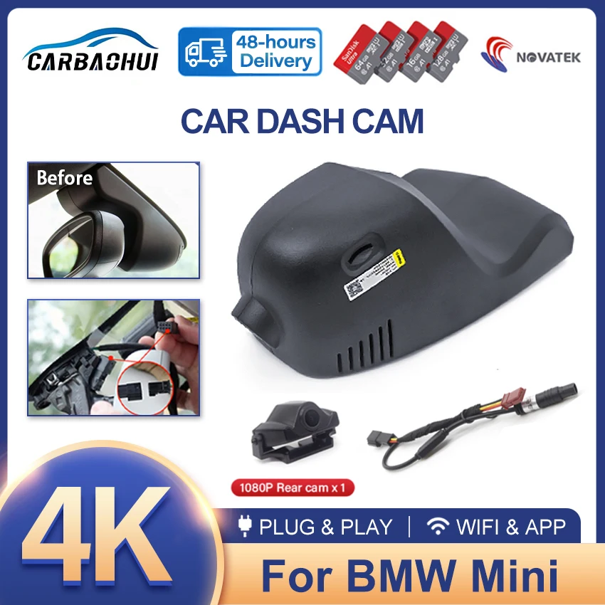 4K UHD  Easy to install Car DVR Video Recorder Dash Cam Camera For BMW MINI Cooper Countryman Clubman Convertible Cabrio ONE