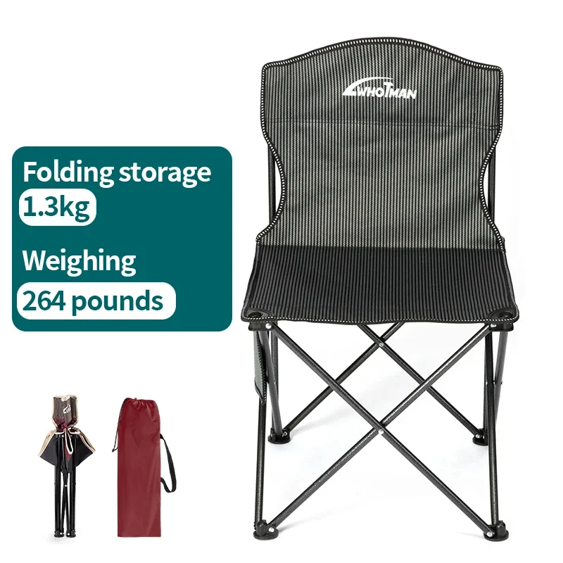 

Modern Portable Lightweight Luxury Metal Garden Chair for Outdoor Activities Folding Beach Hot Fishing Camping with Carry Bag