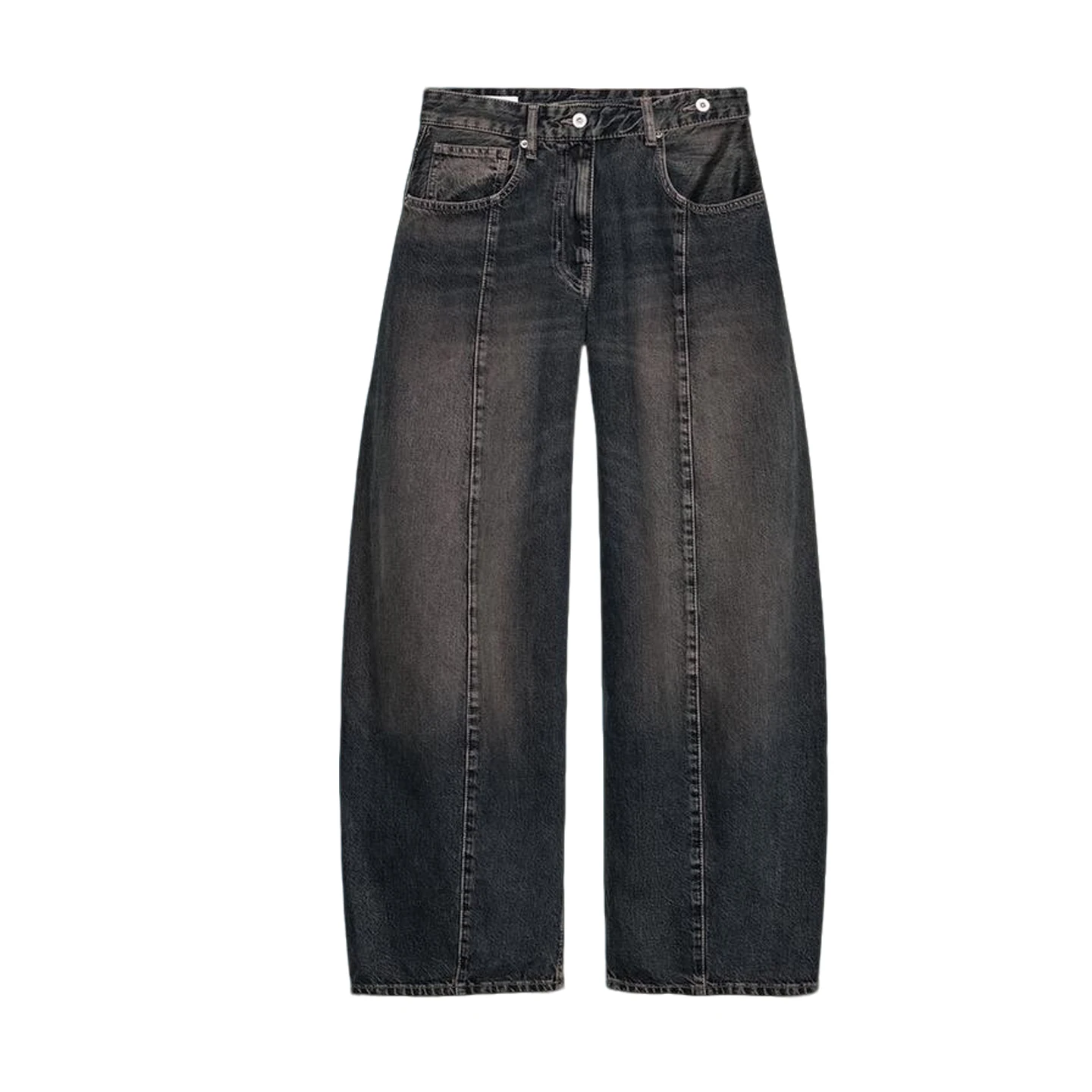 Faionable Lage Taille Loose Fit Denim Jeans Damesriem Versierd Herfst Nieuwe Sle Mid Century Sle Polyestervezel Rits...