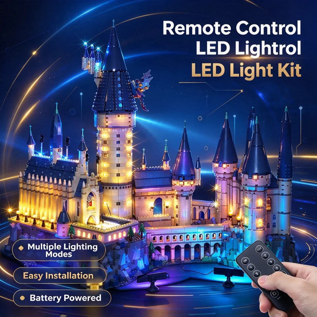 Building LED Lighting Fixtures, 71043 Compatible with MOC, Building a Large Castle with Remote Control Lighting