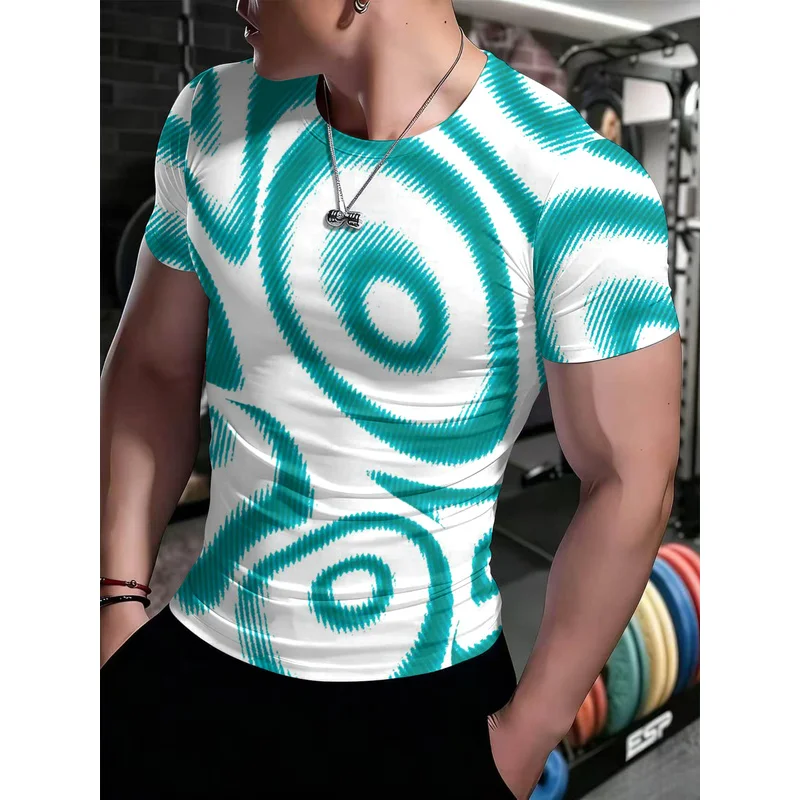 Men's High-Elasticity Fitness Short Sleeve ShirtTShirt3DPrinted tight-fitting quick-dry sports top