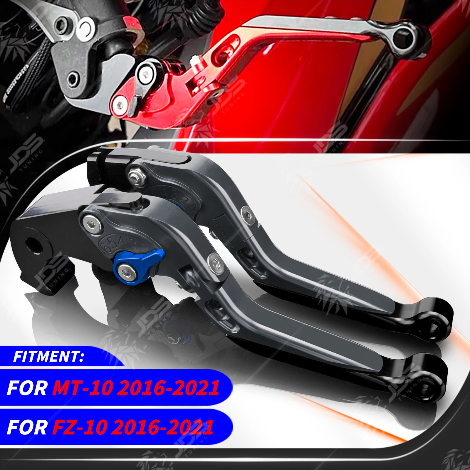 

JDSTUNING For Yamaha MT10/FZ10 2016-2021 Clutch Lever Brake Lever Set Adjustable Folding Handle Levers Accessories Parts