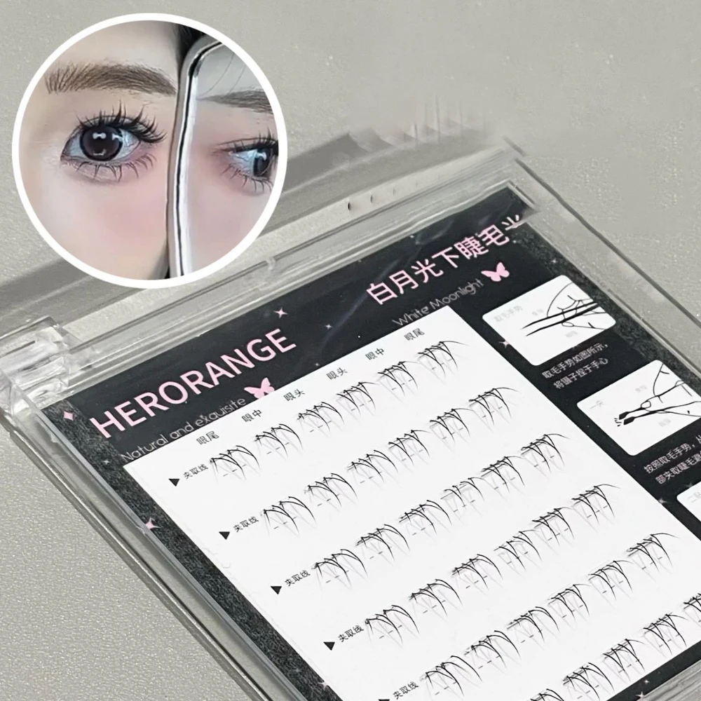 

3/5/6/8/10 Rows Transparent Stem Lower Eyelashes Self-adhesive Natural Segmented Under Eyelash Soft Lashes Extension DIY Makeup