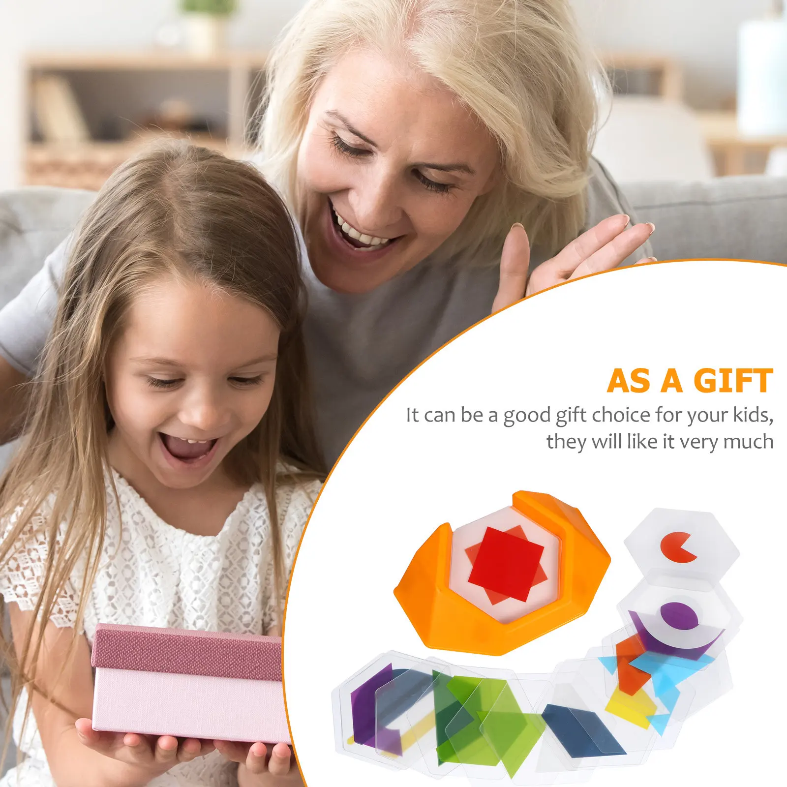 

Geometric Shape Puzzle Set 100 Challenges 4 Difficulty Levels Colorful Jigsaw for Children Early Education Cognitive Skill