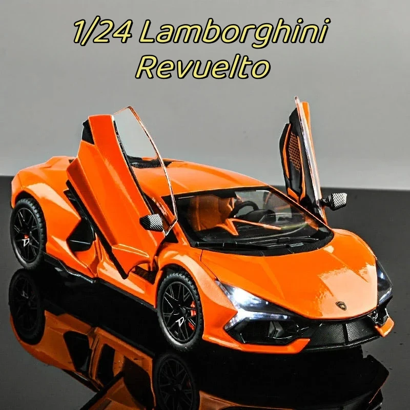 

New 1:24 Lamborghini Revuelto Supercar Alloy Car Diecasts & Toy Vehicles Metal Toy Car Model Sound and light Collection Toy